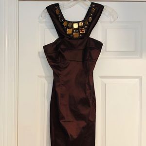 Adrianna Papell Bronze Jeweled Dress size 6